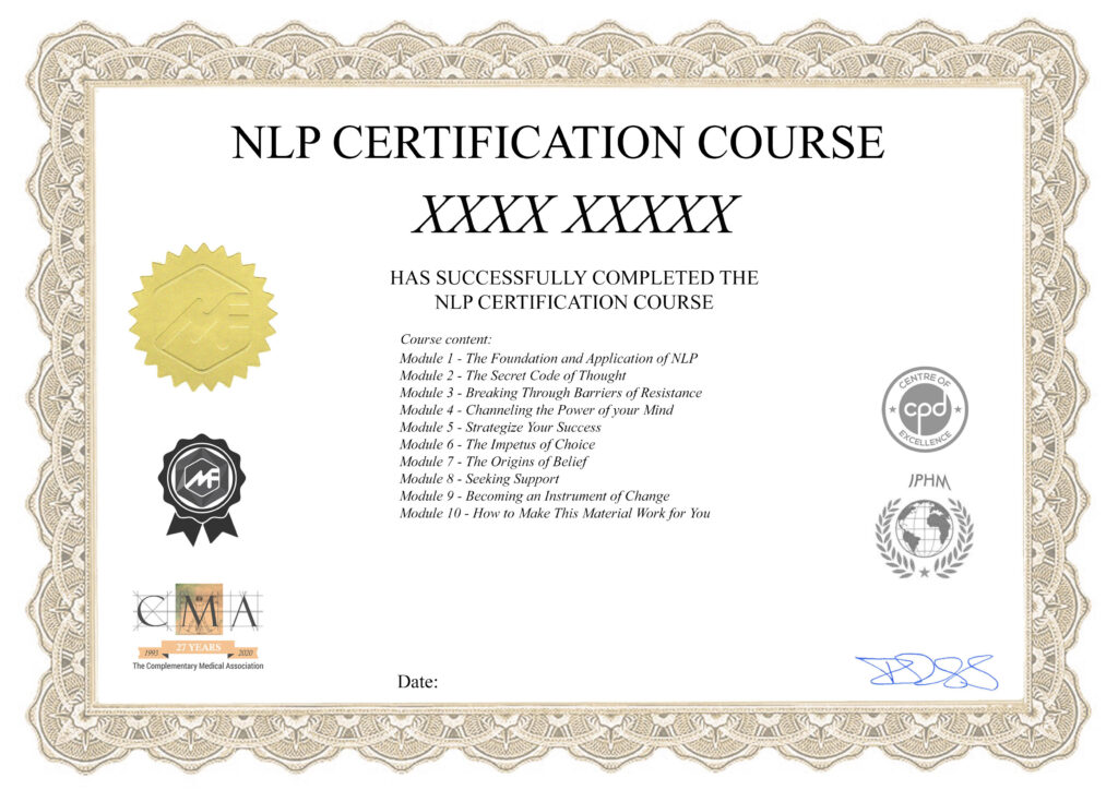 NLP CERTIFICATION COURSE 3